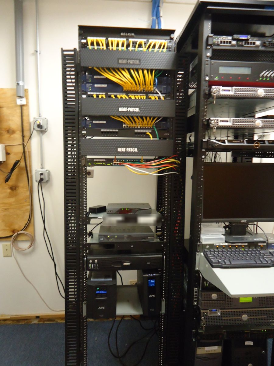 The finished rack with horizontal cable manager covers installed